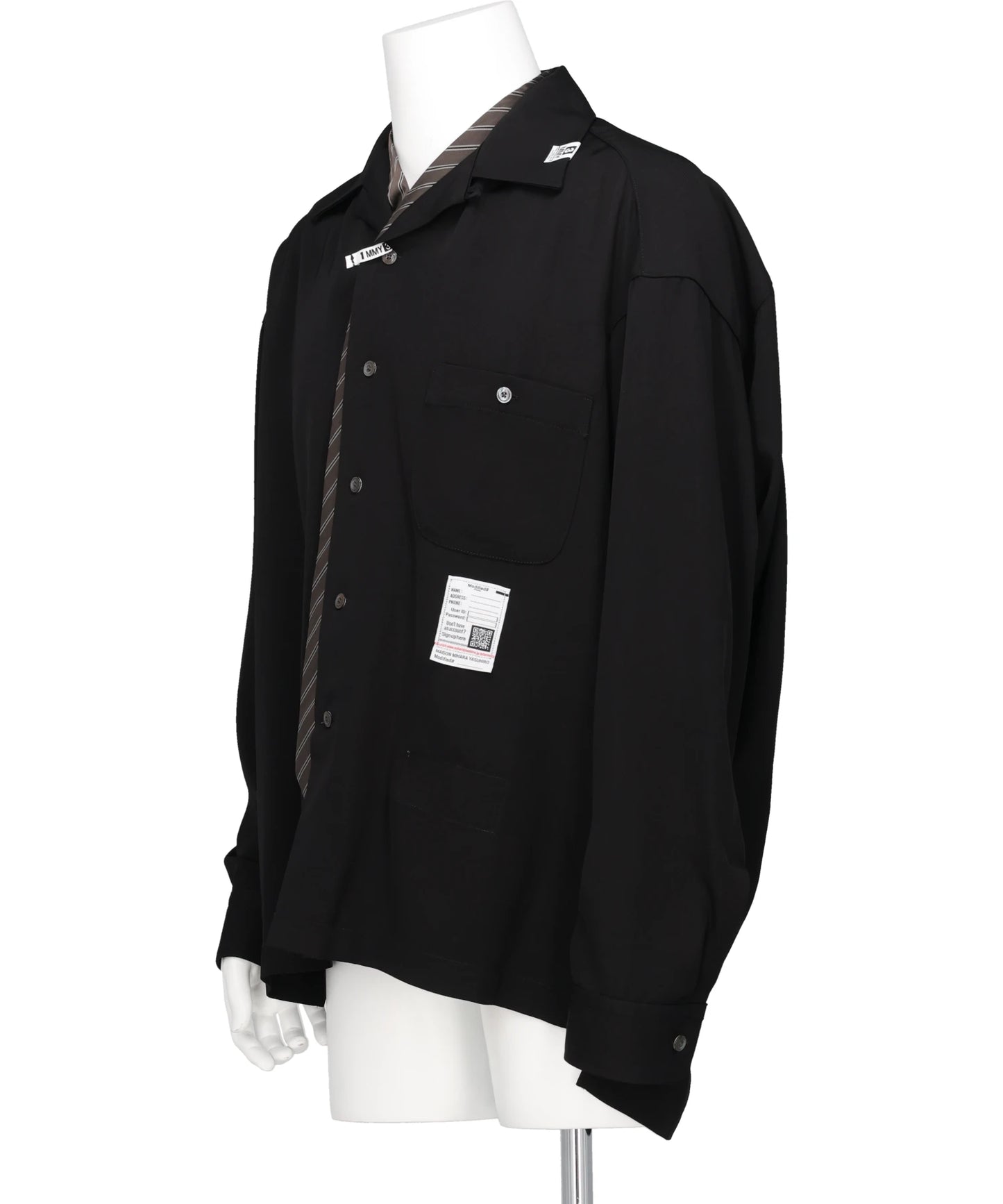 ATTACED TIE L/S SHIRTS