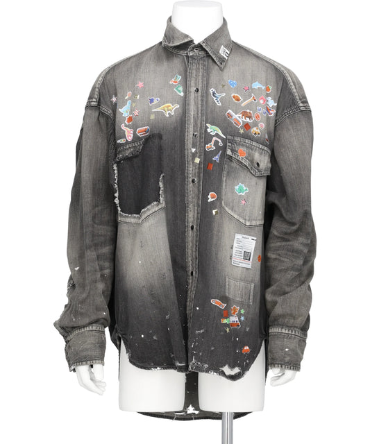 Maison MIHARA YASUHIRO(メゾンミハラヤスヒロ) 2026SS DENIM SHIRTS w STICKER J16SH125