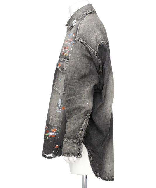 DENIM SHIRTS w STICKER