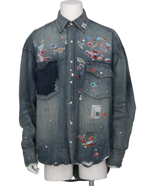 Maison MIHARA YASUHIRO(メゾンミハラヤスヒロ) DENIM SHIRTS w STICKER J16SH125
