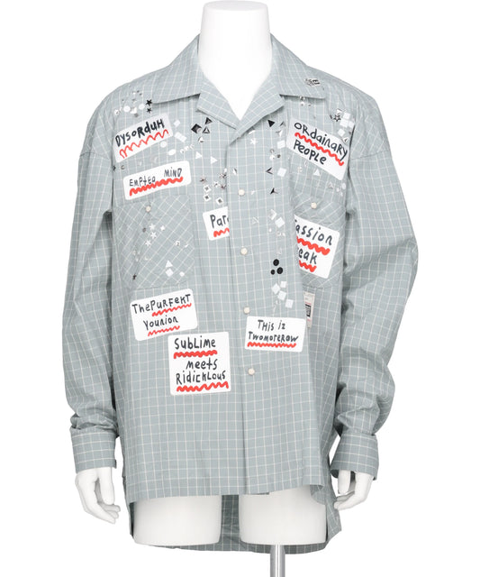 L/S CHECK SH w STICKER