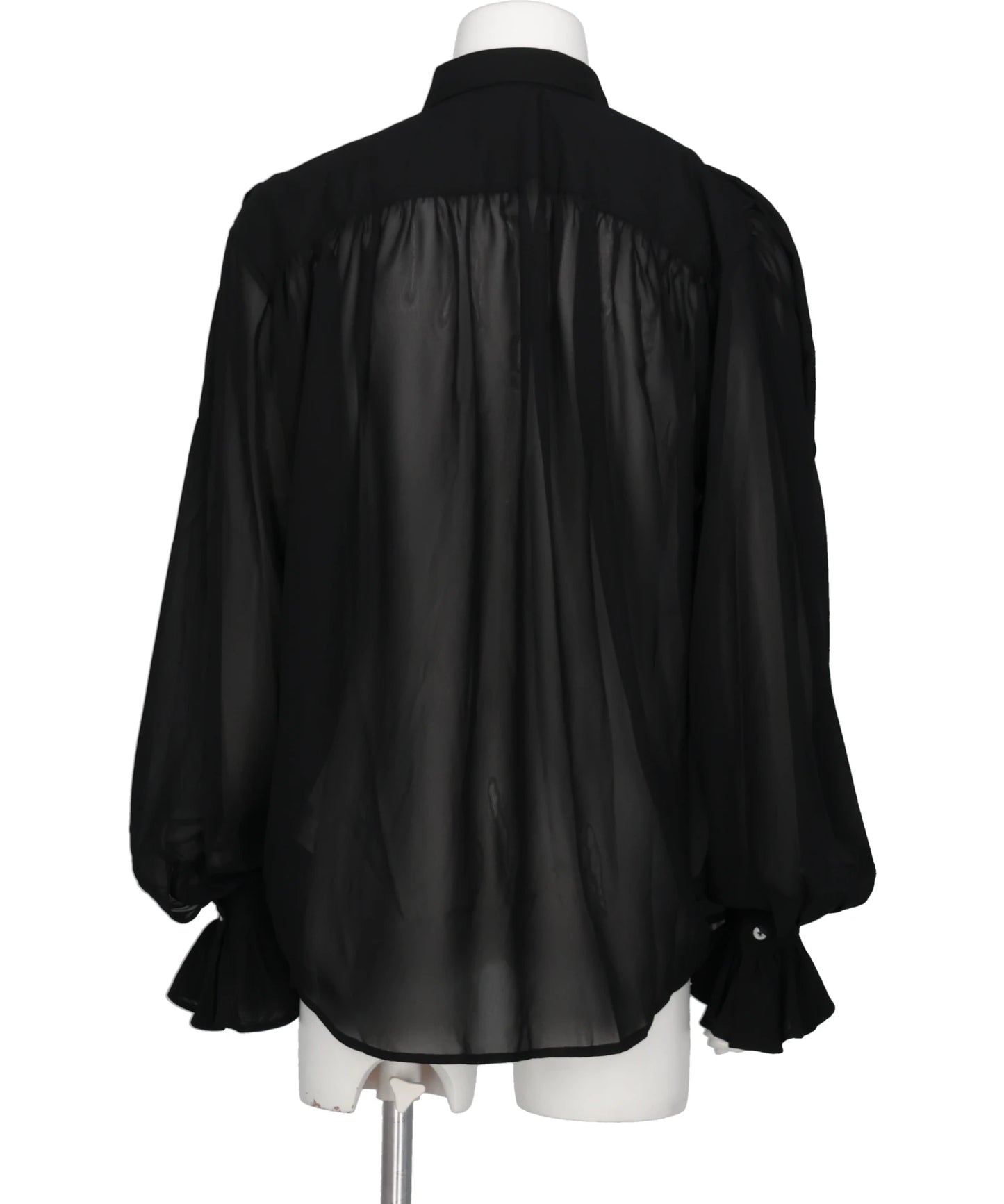 DETACHABLE RIBBON COLLAR CHIFFON SHIRT