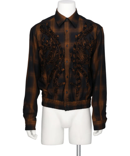 TAAKK(ターク) EMBROIDERED BLOUSON SHIRT