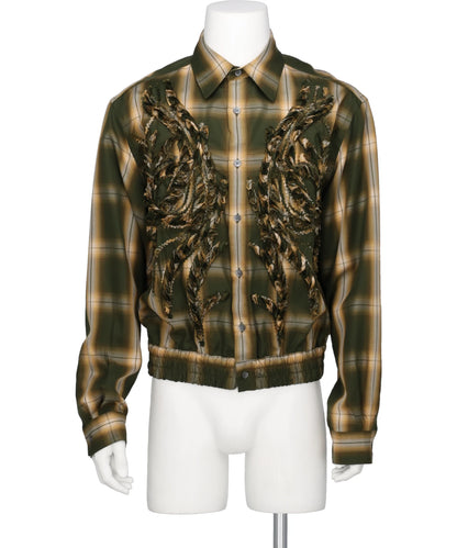 TAAKK(ターク) EMBROIDERED BLOUSON SHIRT