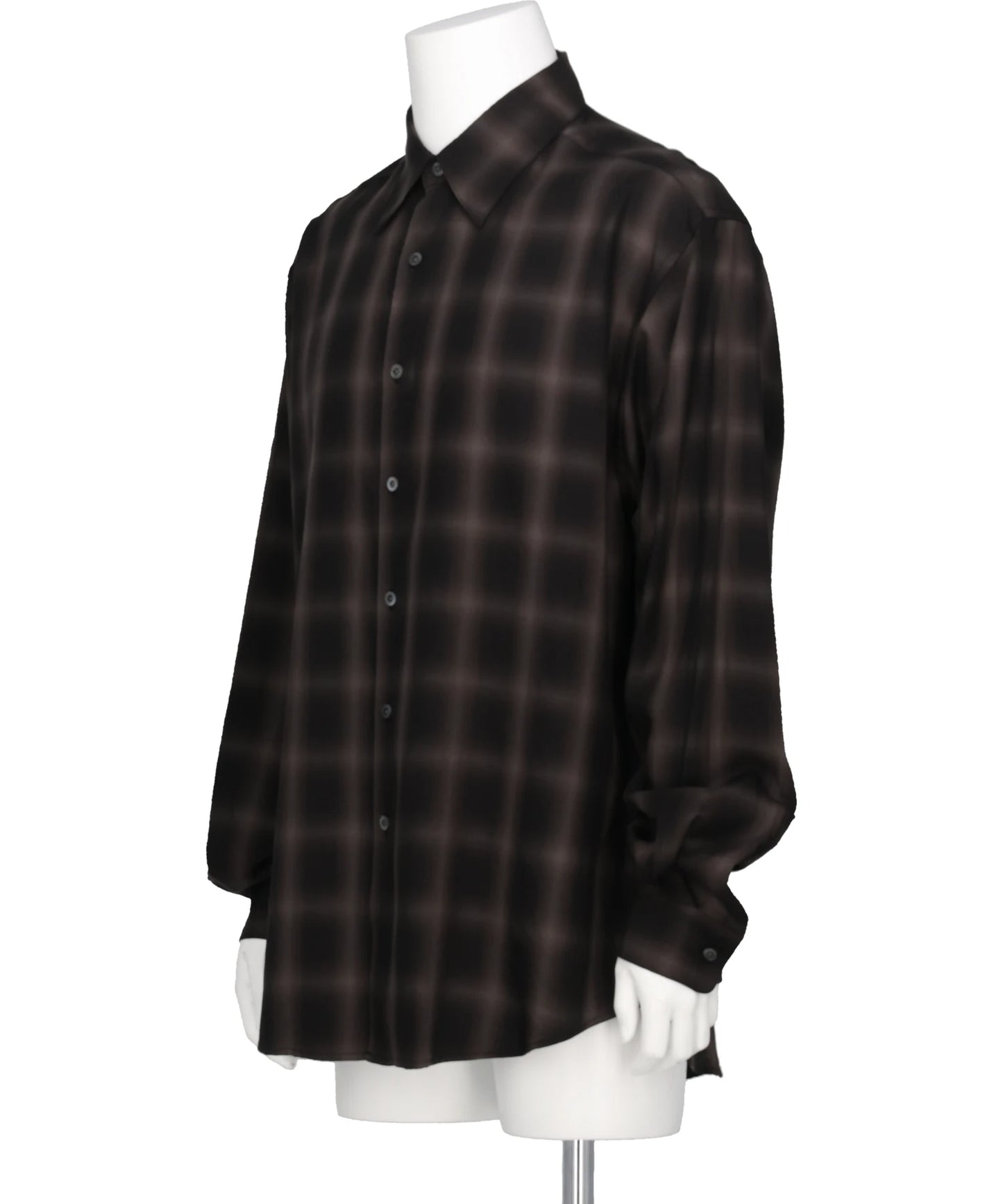 OMBRE PLAID REGULAR COLLAR SHIRT