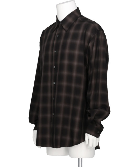OMBRE PLAID REGULAR COLLAR SHIRT