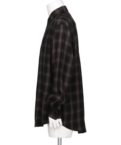 OMBRE PLAID REGULAR COLLAR SHIRT