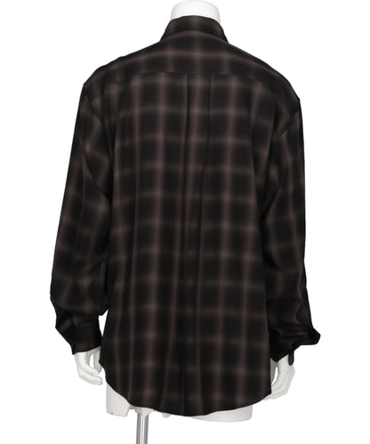 OMBRE PLAID REGULAR COLLAR SHIRT