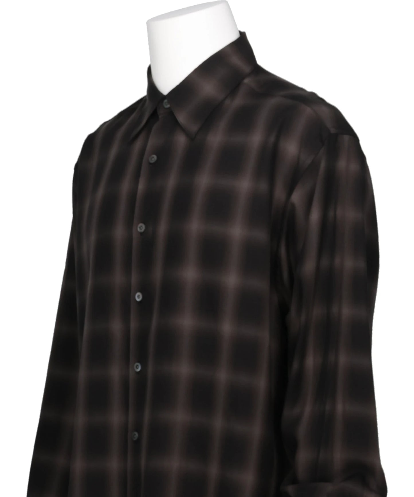OMBRE PLAID REGULAR COLLAR SHIRT