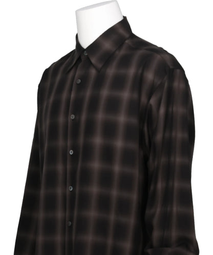 OMBRE PLAID REGULAR COLLAR SHIRT