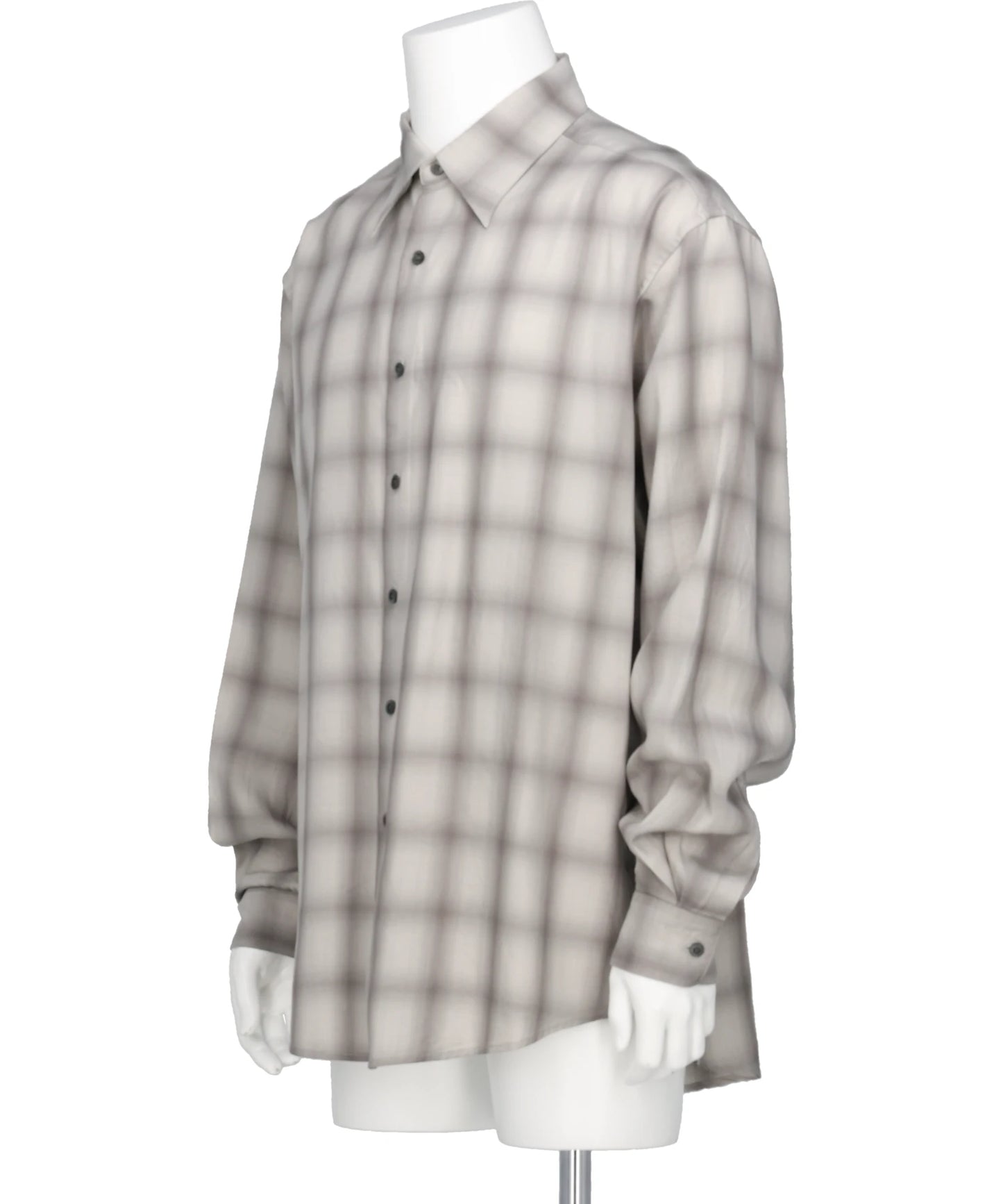 OMBRE PLAID REGULAR COLLAR SHIRT