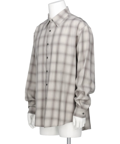 OMBRE PLAID REGULAR COLLAR SHIRT