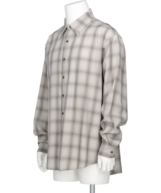 OMBRE PLAID REGULAR COLLAR SHIRT