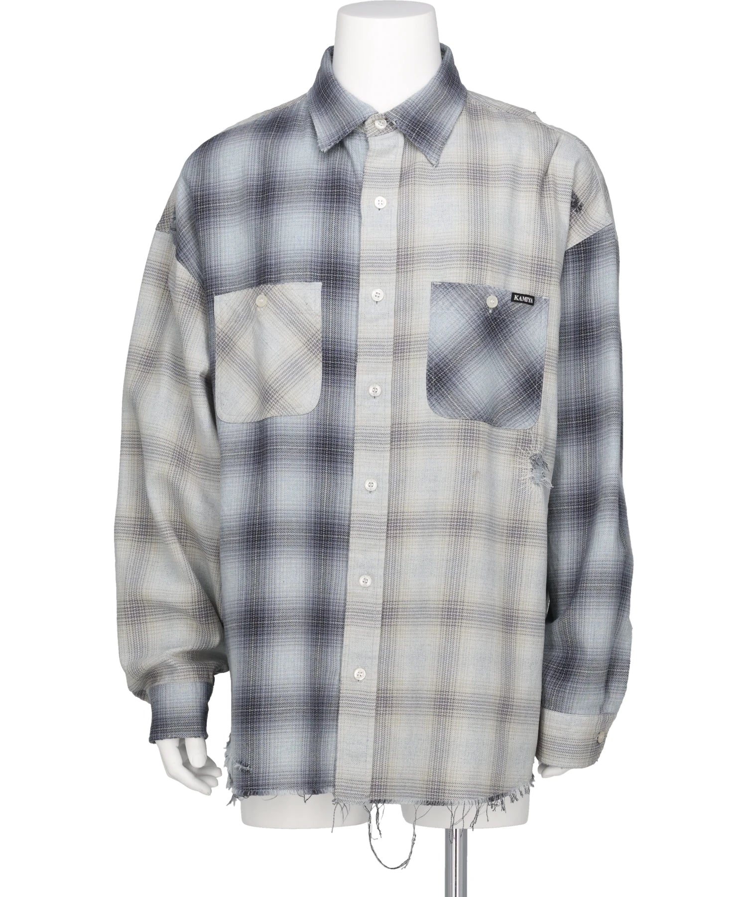  KAMIYA(カミヤ) 2026SS  REPAIRED CRAZY CHECKED SHIRT G16SH052