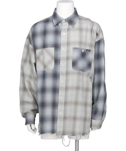  KAMIYA(カミヤ) 2026SS  REPAIRED CRAZY CHECKED SHIRT G16SH052