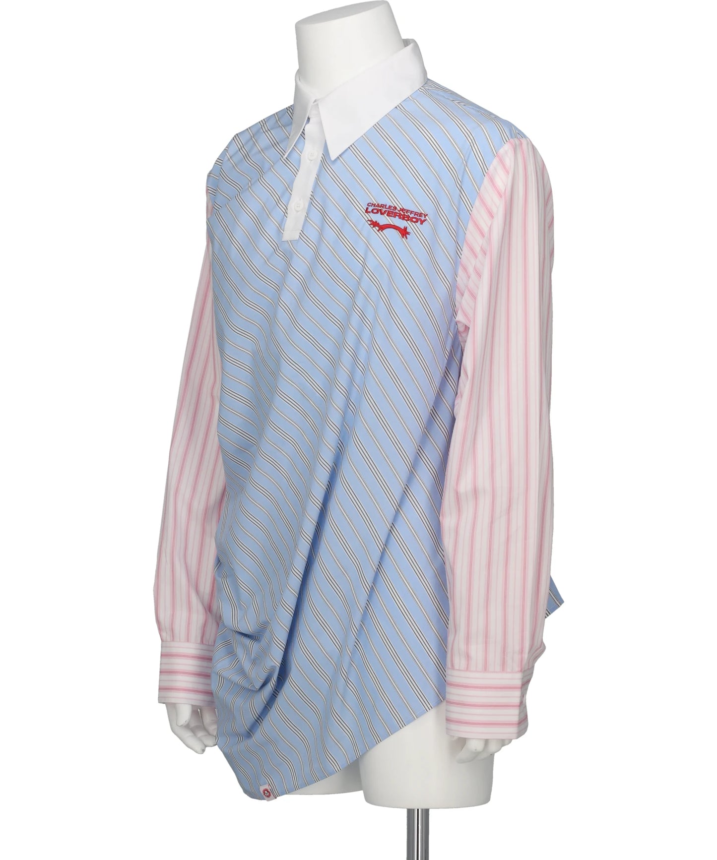 TOPSY TURVY SHIRT- BLUE+PINK STRIPE BLU