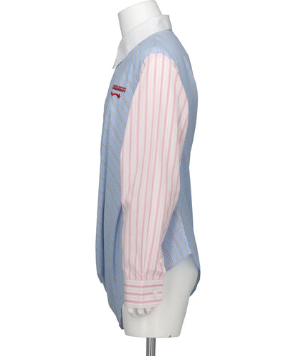 TOPSY TURVY SHIRT- BLUE+PINK STRIPE BLU