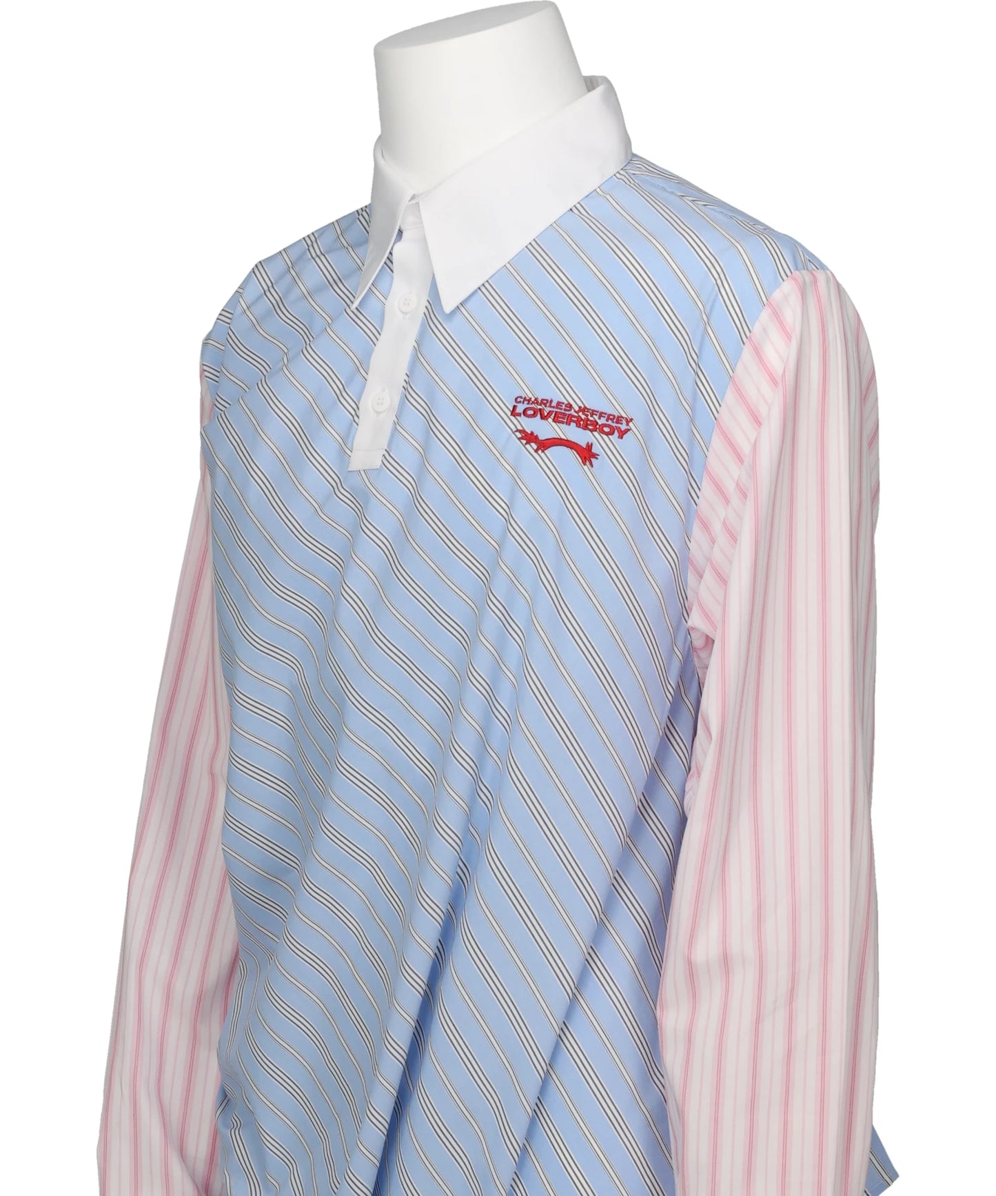 TOPSY TURVY SHIRT- BLUE+PINK STRIPE BLU