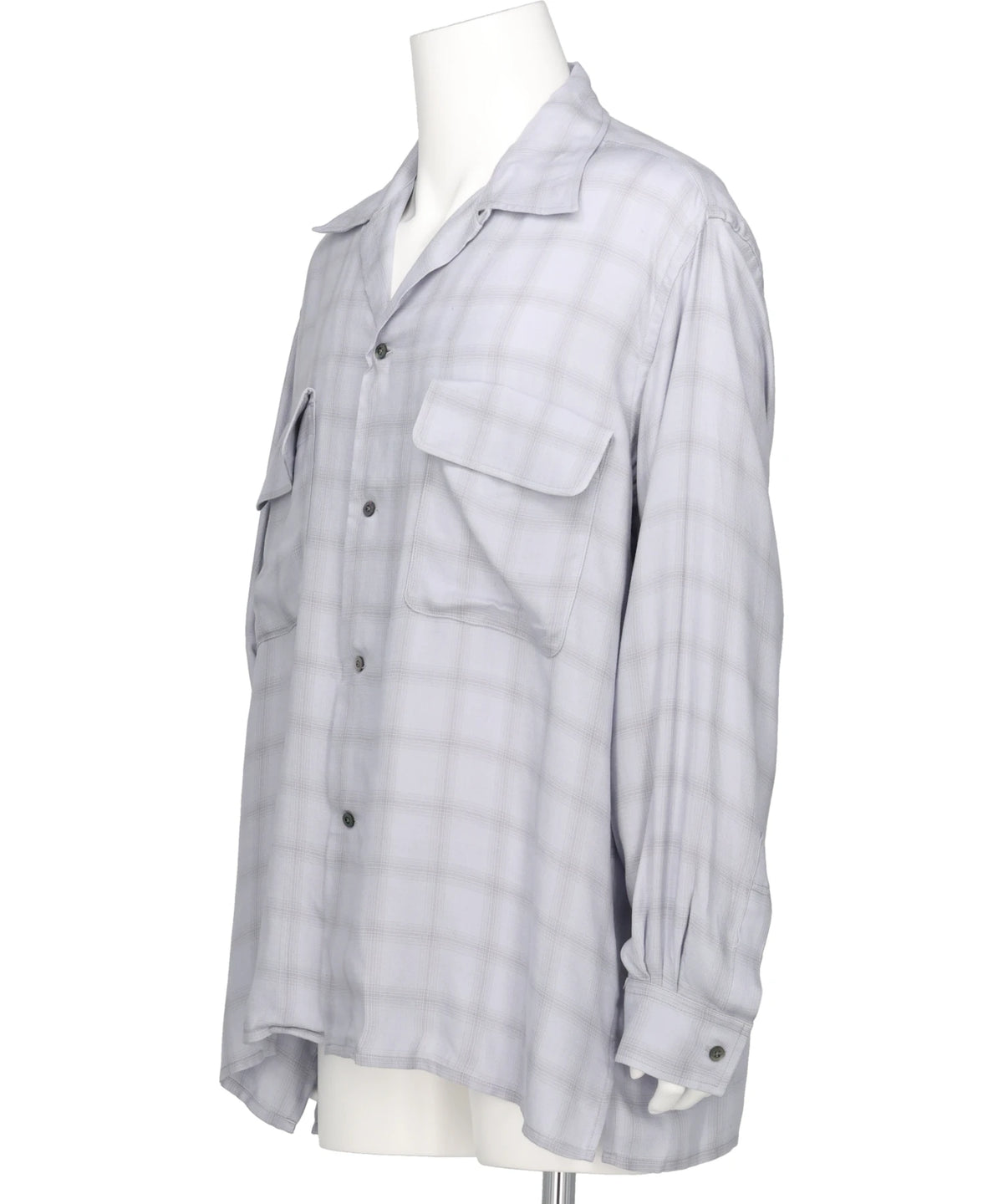 MODAL PLAID OPEN COLLAR SHIRT