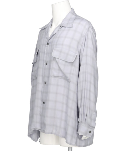 MODAL PLAID OPEN COLLAR SHIRT