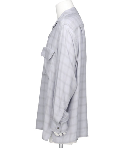 MODAL PLAID OPEN COLLAR SHIRT