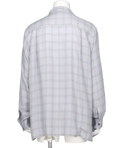 MODAL PLAID OPEN COLLAR SHIRT
