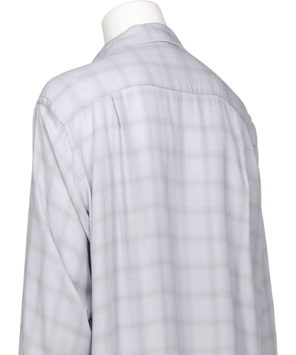 MODAL PLAID OPEN COLLAR SHIRT