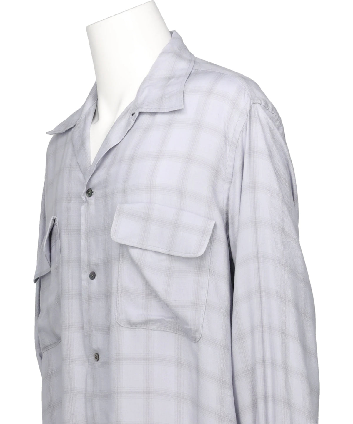 MODAL PLAID OPEN COLLAR SHIRT