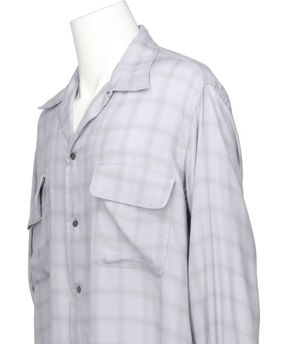 MODAL PLAID OPEN COLLAR SHIRT