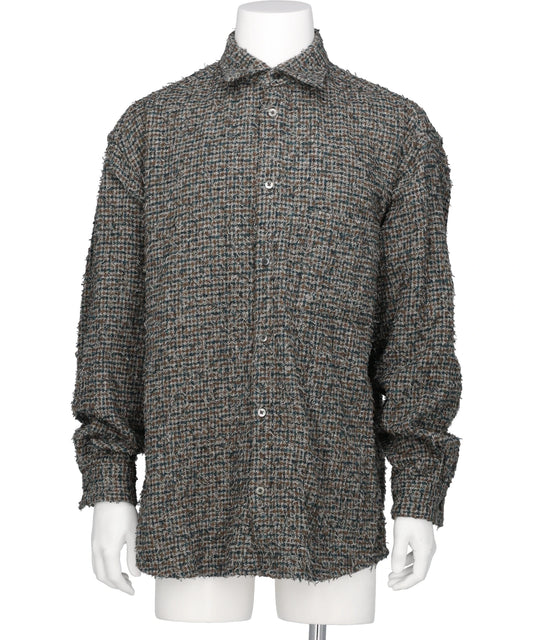 NEEDLEPUNCHED COTTON PLAID SHIRT