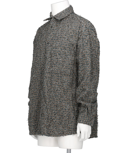 NEEDLEPUNCHED COTTON PLAID SHIRT