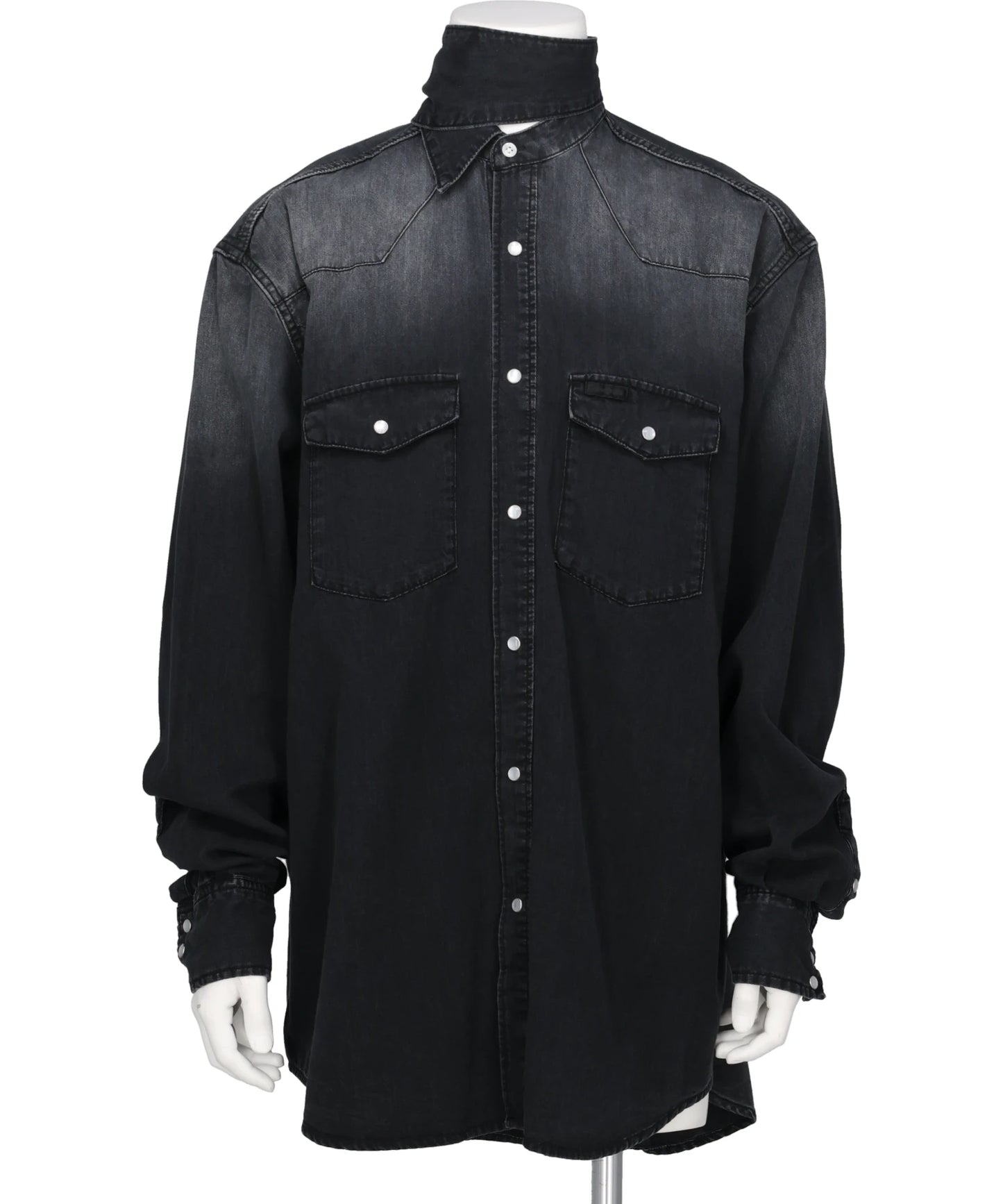 DENIM LONG COLLAR SHIRT