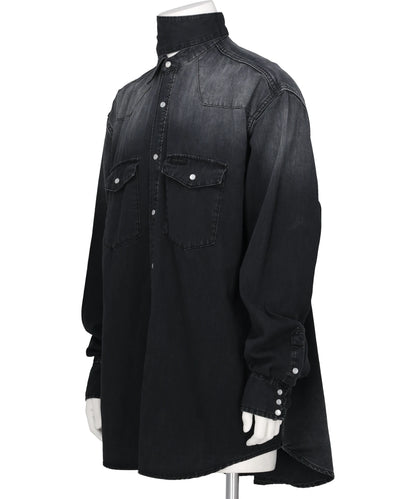 DENIM LONG COLLAR SHIRT