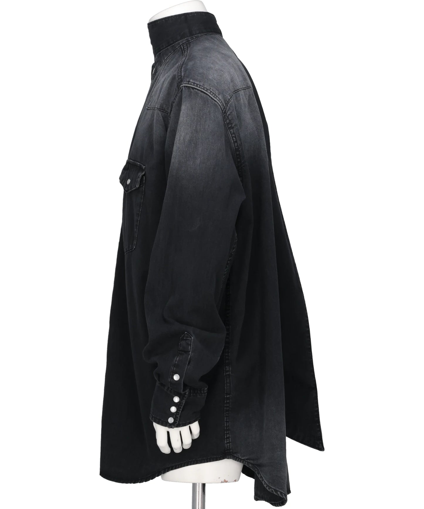 DENIM LONG COLLAR SHIRT