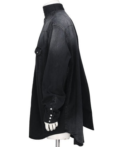 DENIM LONG COLLAR SHIRT