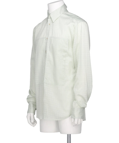 “PUNCHING STRIPE” W-PKT DRESSL-S SHIRT
