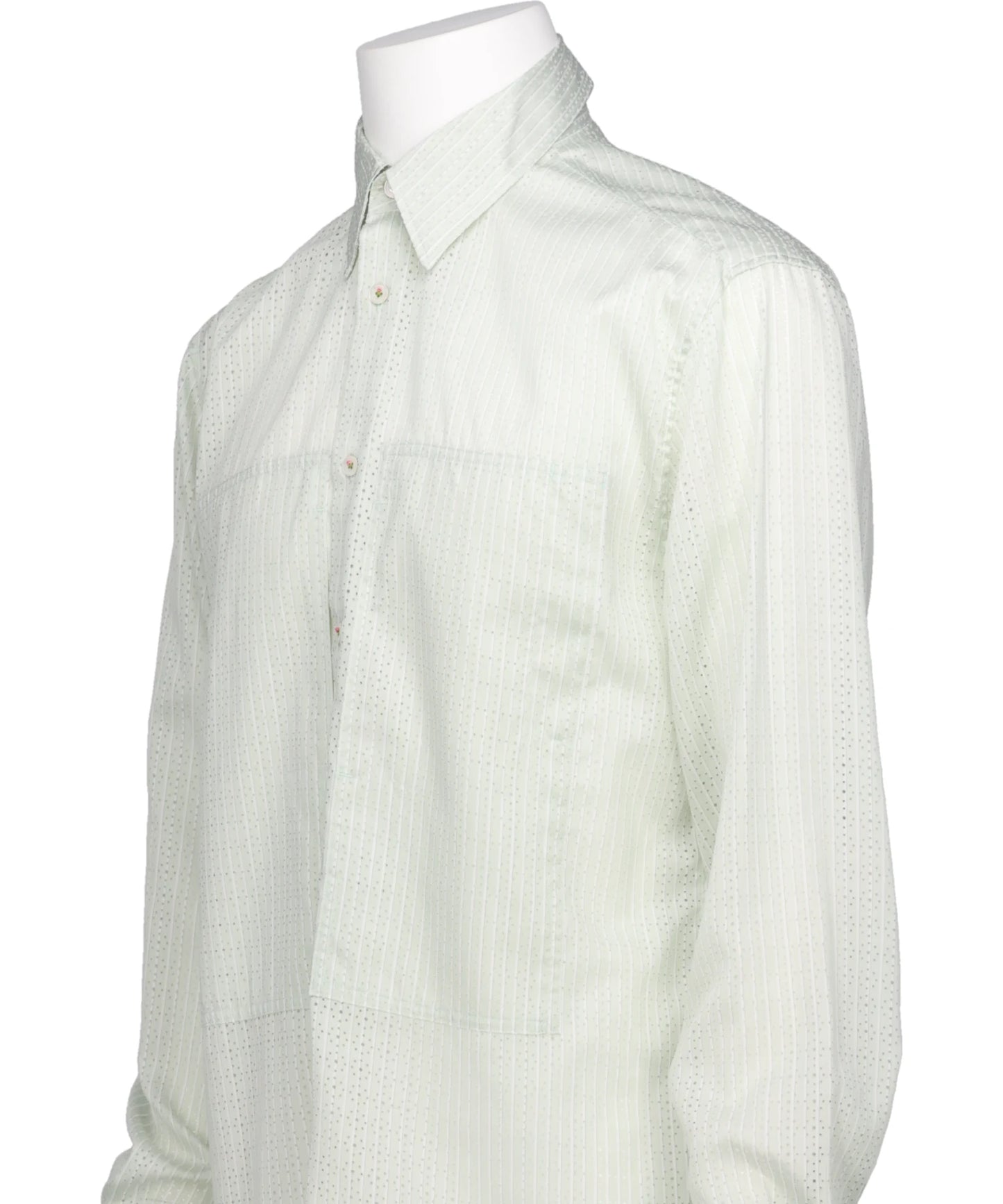 “PUNCHING STRIPE” W-PKT DRESSL-S SHIRT