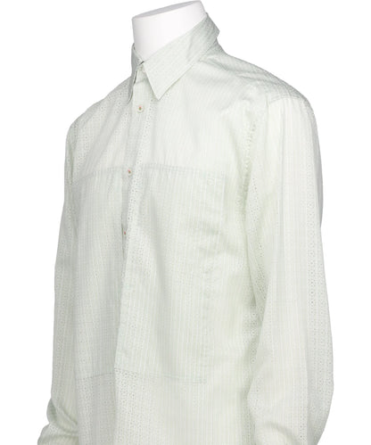 “PUNCHING STRIPE” W-PKT DRESSL-S SHIRT