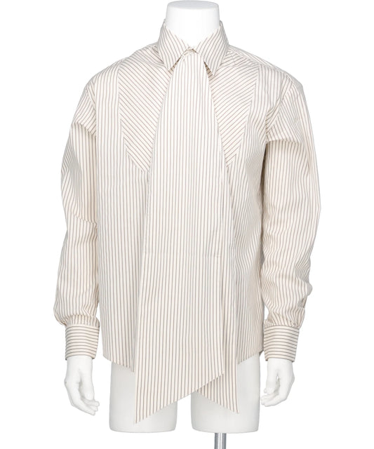 VIVIANO(ヴィヴィアーノ) 2026AW DETACHABLE RIBBON COLLAR STRIPED SHIRT VM-AW26-SH05