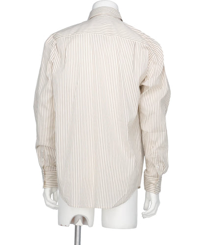 DETACHABLE RIBBON COLLAR STRIPED SHIRT