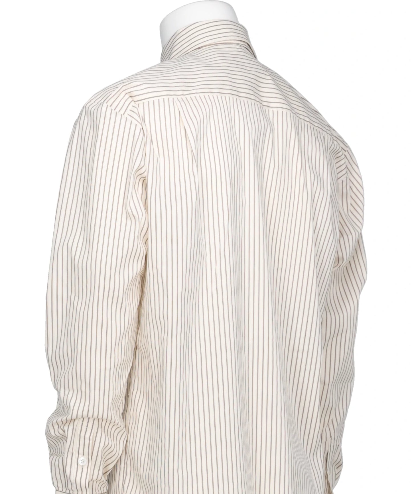 DETACHABLE RIBBON COLLAR STRIPED SHIRT