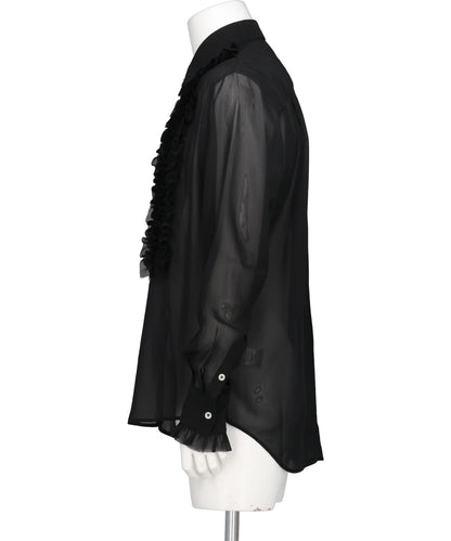 DETACHABLE RIBBON COLLAR CHIFFON SHIRT