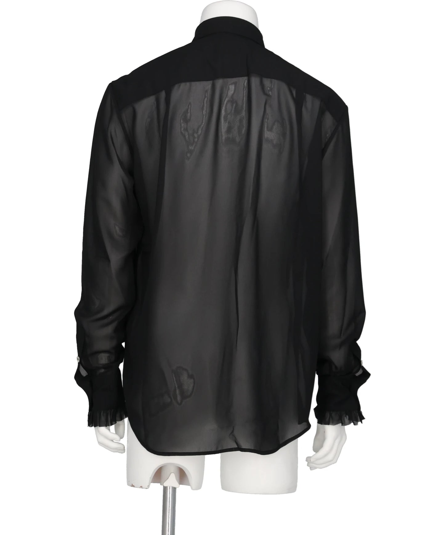 DETACHABLE RIBBON COLLAR CHIFFON SHIRT
