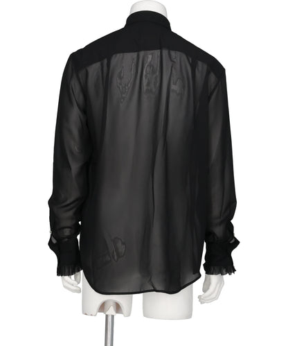 DETACHABLE RIBBON COLLAR CHIFFON SHIRT