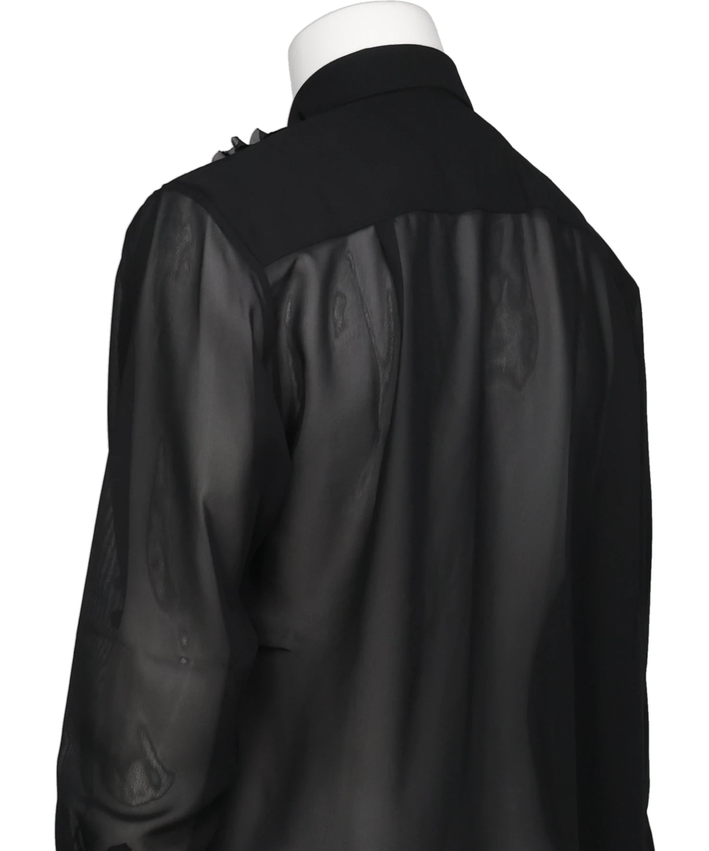 DETACHABLE RIBBON COLLAR CHIFFON SHIRT