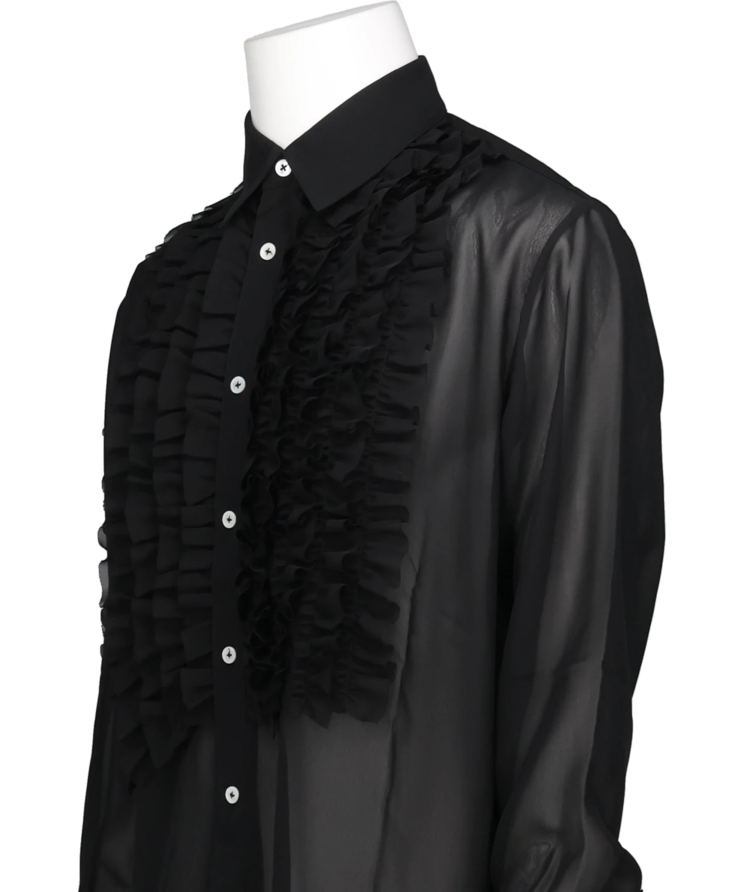 DETACHABLE RIBBON COLLAR CHIFFON SHIRT