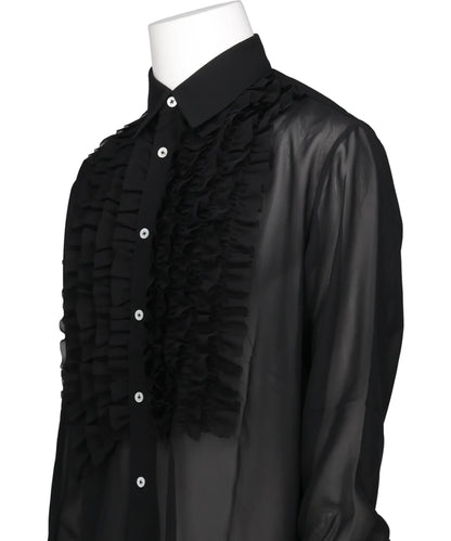 DETACHABLE RIBBON COLLAR CHIFFON SHIRT