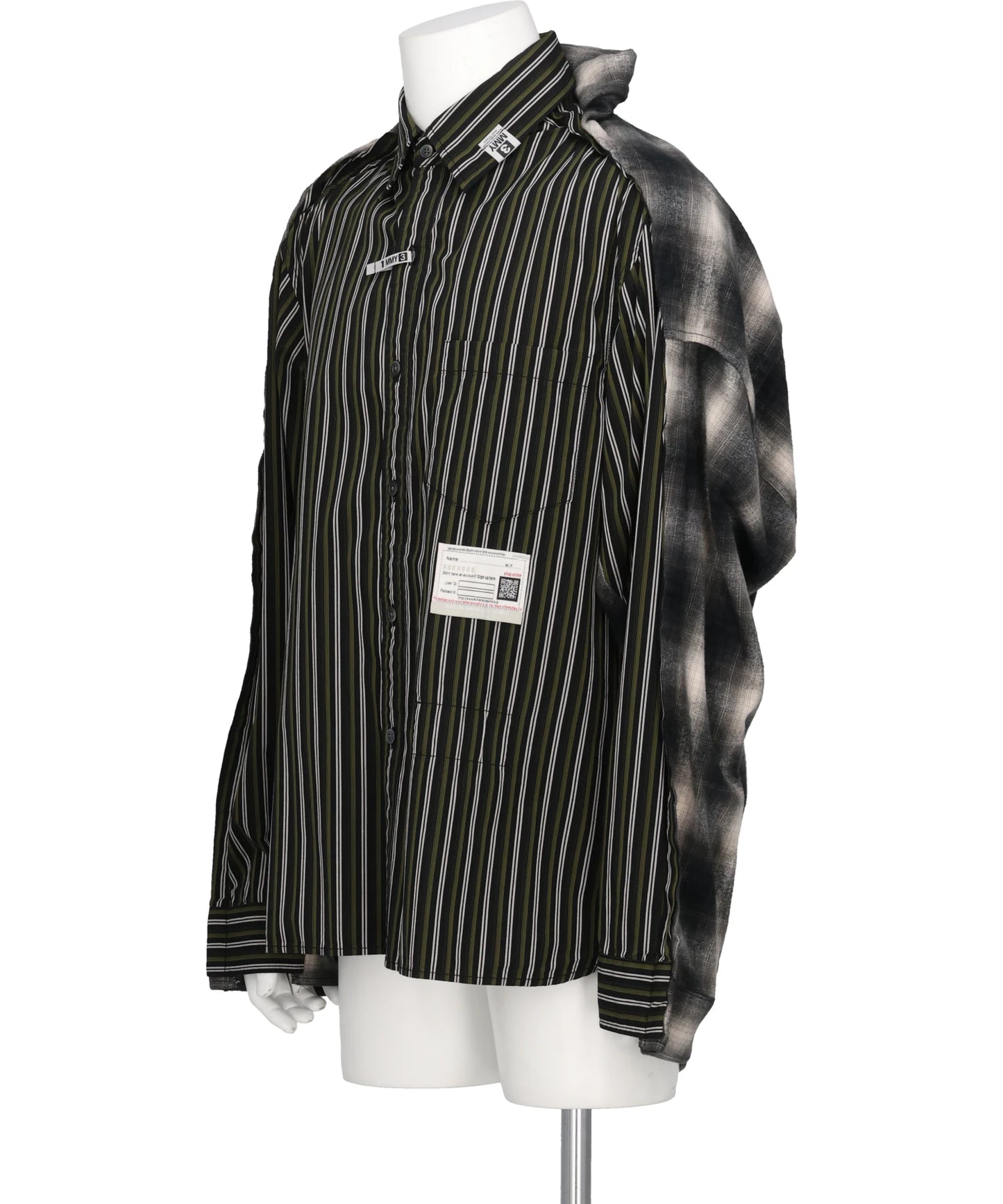 COMBINED CHECK × STRIPE SHIRT