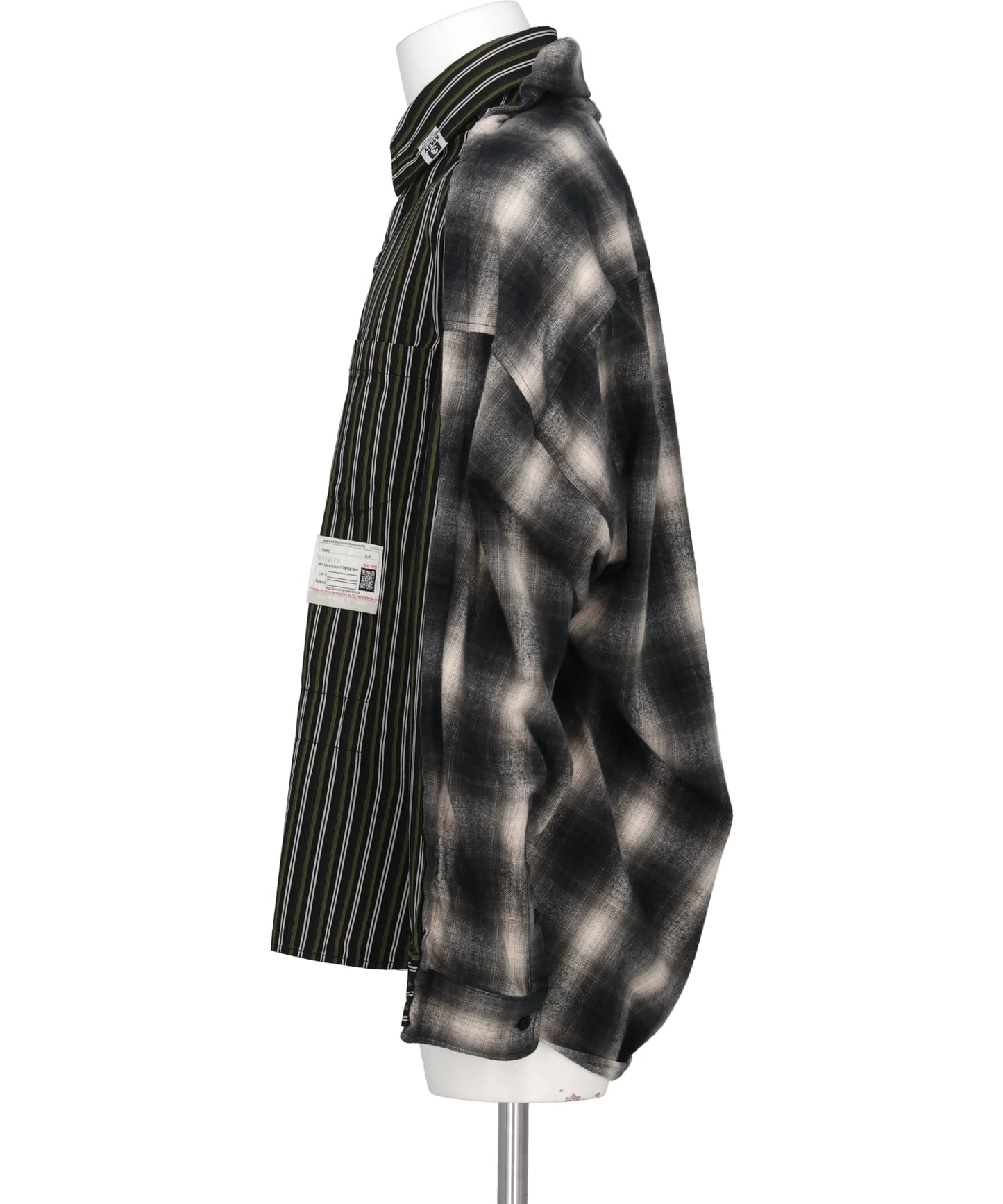 COMBINED CHECK × STRIPE SHIRT