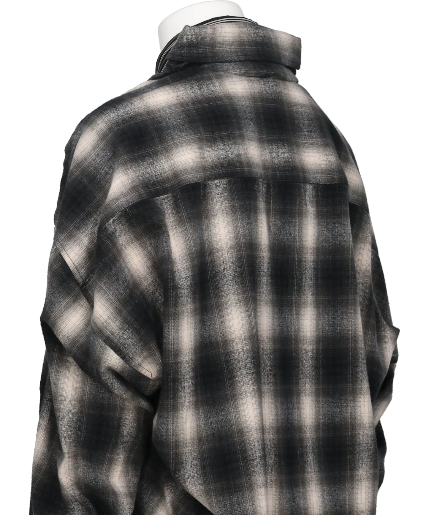 COMBINED CHECK × STRIPE SHIRT